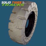 10-16.5 Non-Marking Solid Skid Steer Tires - Severe Duty White