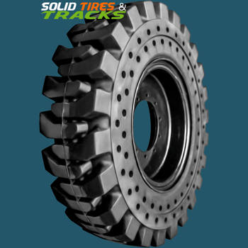 14.00-24 Solid Backhoe Tires with Rims replaces 19.5-24
